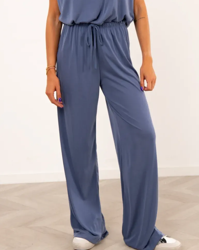 Pantalon large lacet