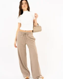 Pantalon large lurex