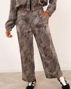 Pantalon large pinces imprimé
