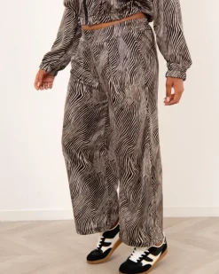 Pantalon large pinces imprimé