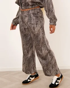 Pantalon large pinces imprimé