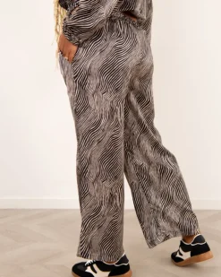 Pantalon large pinces imprimé