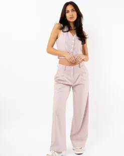 Pantalon large rayé