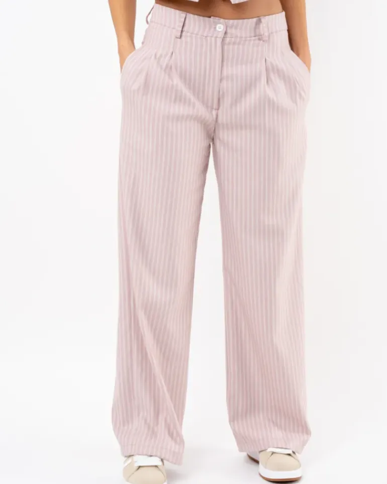 Pantalon large rayé