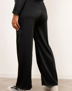 Pantalon large satin