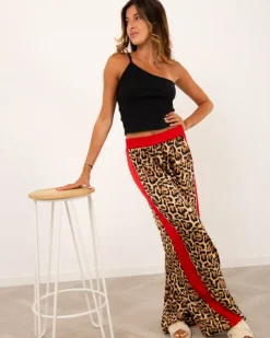 Pantalon léopard bandes