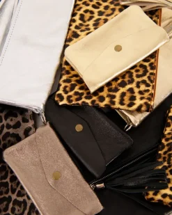 Pochette cuir imprimé léopard