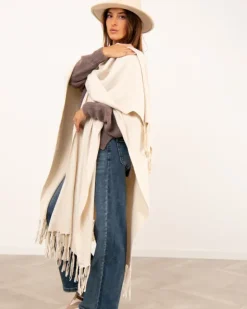 Poncho long franges