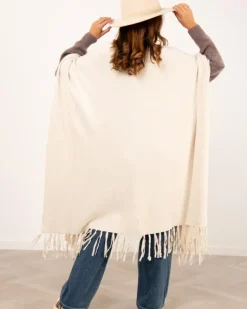 Poncho long franges