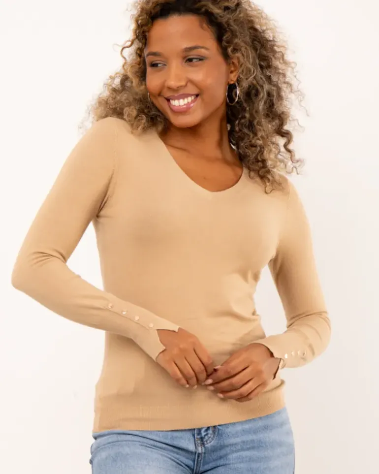 Pull col v boutons