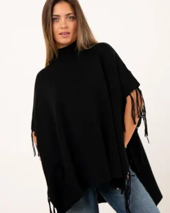 Pull poncho franges