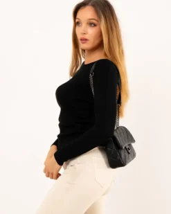 Pull strie col rond