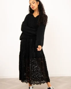 Robe longue dentelle