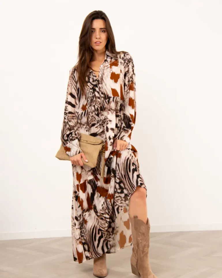 Robe longue imprimé animal