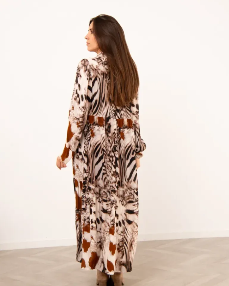 Robe longue imprimé animal