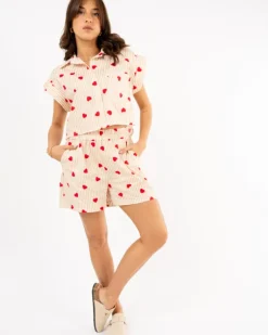 Short rayé coeurs