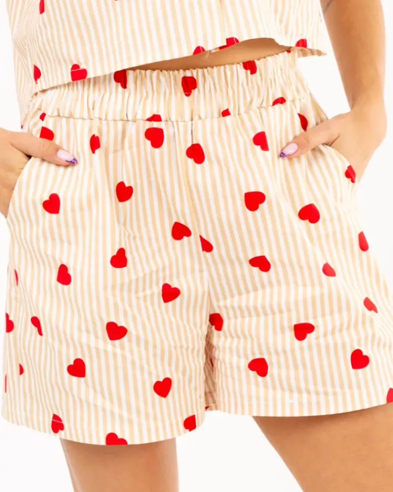 Short rayé coeurs