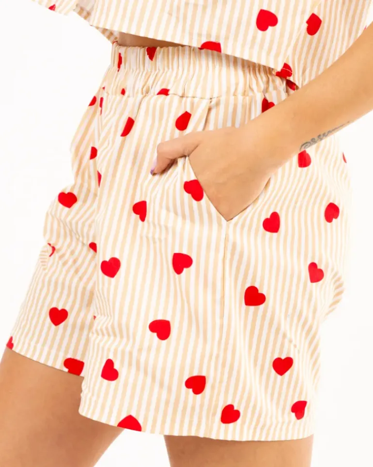 Short rayé coeurs