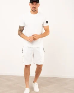 Short texturé zip