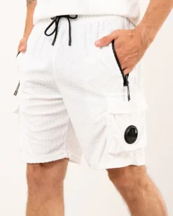 Short texturé zip