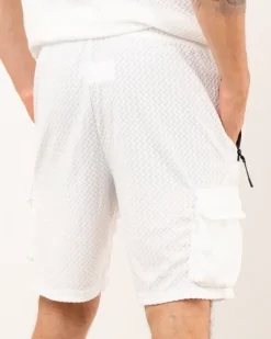 Short texturé zip