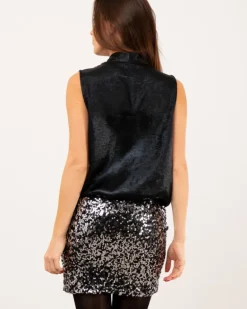 Top brillant croisé