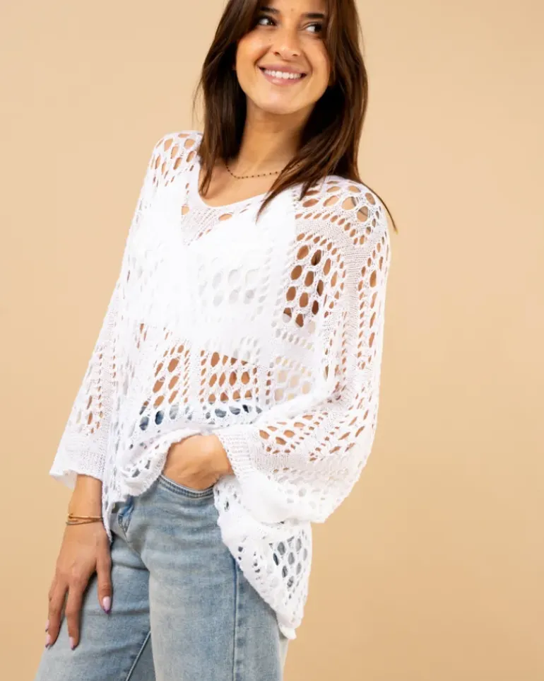 Top maille ajourée