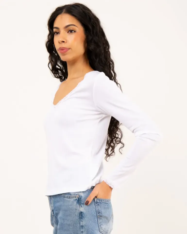 Top stries dentelle