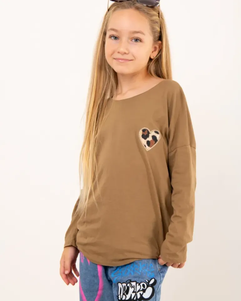 T-Shirt coeur léopard