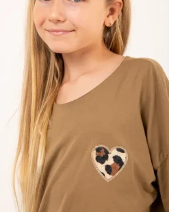 T-Shirt coeur léopard
