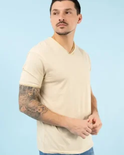 T-shirt col en v