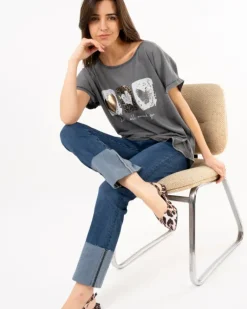 T-Shirt délavé coeurs