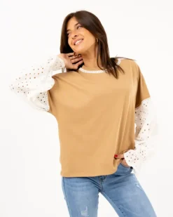 T-shirt manches dentelle