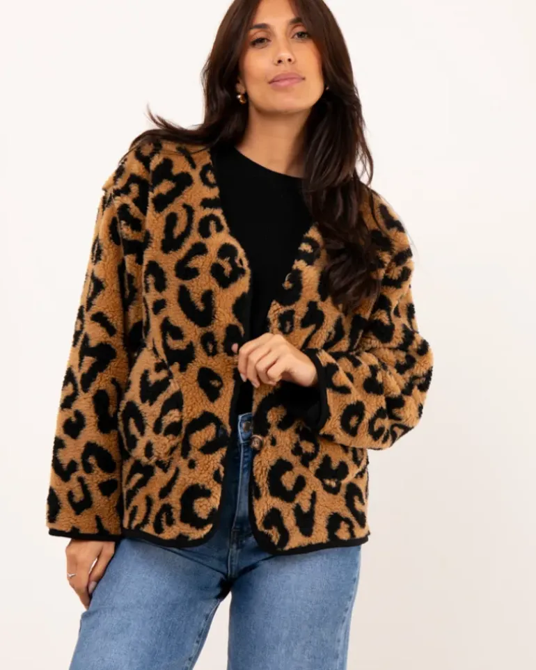Veste bouclette léopard