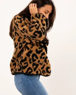 Veste bouclette léopard