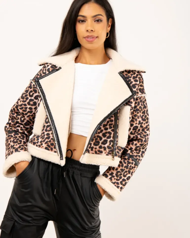 Veste courte léopard