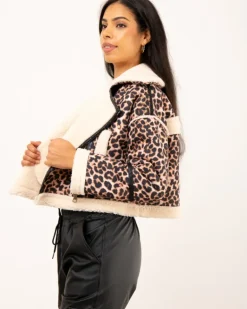 Veste courte léopard