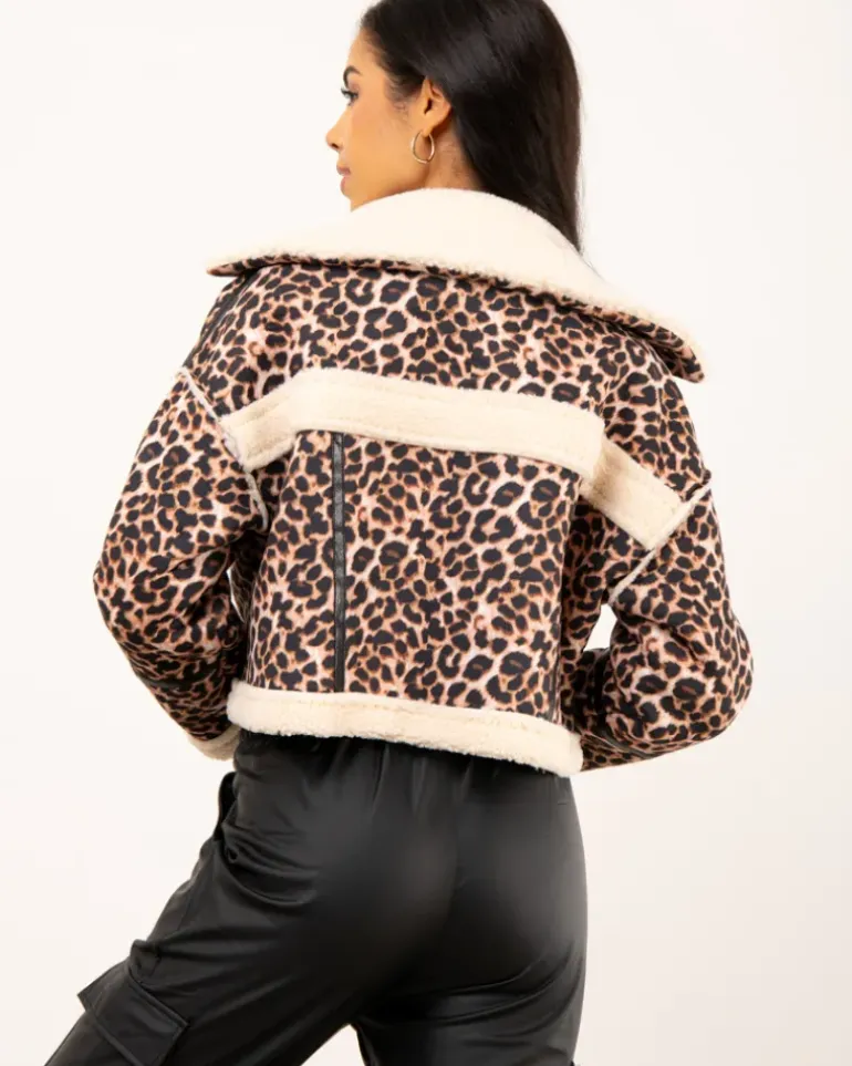 Veste courte léopard