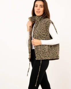 Veste léopard sans manches