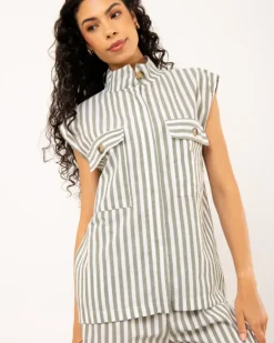 Veste rayée sans manches