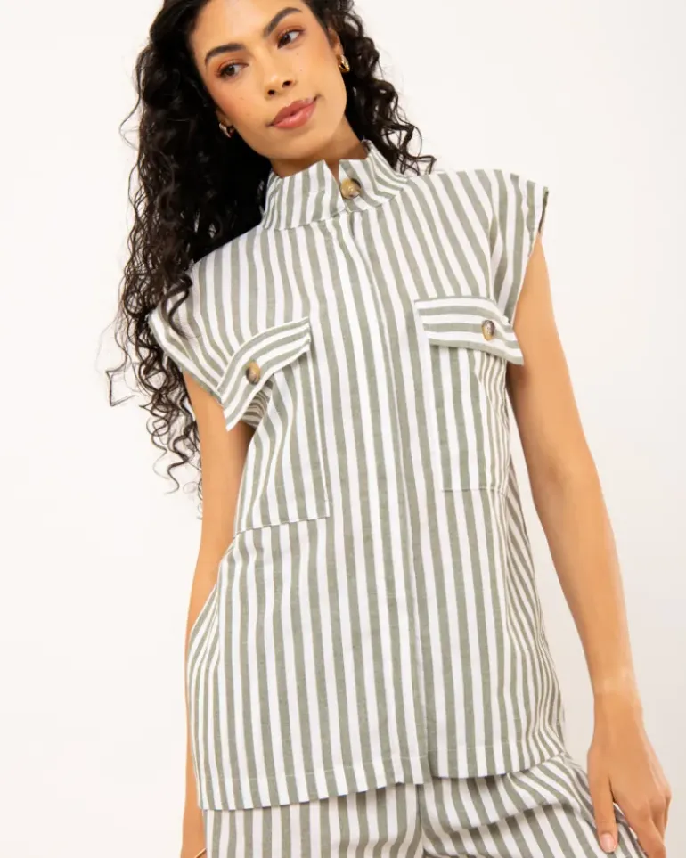 Veste rayée sans manches